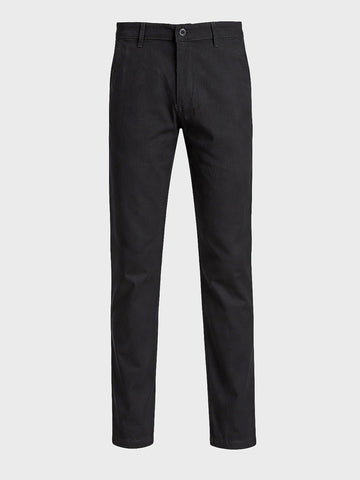 Men's Black Slim Fit Solid Casual Chinos