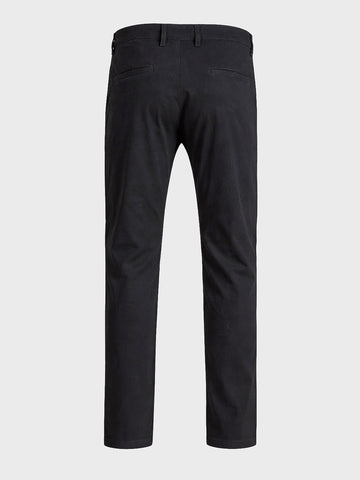 Men's Black Slim Fit Solid Casual Chinos