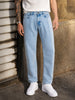 Men's Blue Dad Fit Solid Street Wear Jeans