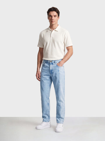 Men's Blue Dad Fit Solid Street Wear Jeans
