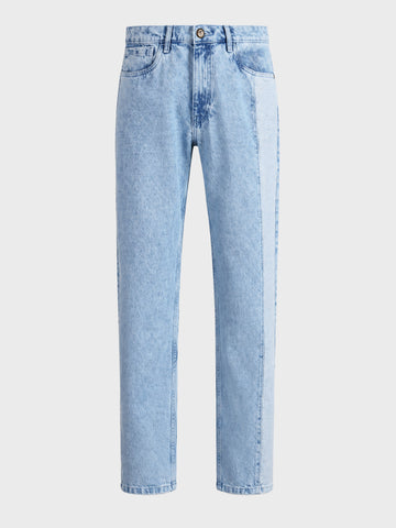 Men's Blue Dad Fit Solid Street Wear Jeans