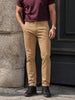 Men's Beige Slim Fit Solid Casual Jeans