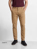 Men's Beige Slim Fit Solid Casual Jeans