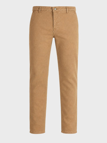 Men's Beige Slim Fit Solid Casual Jeans