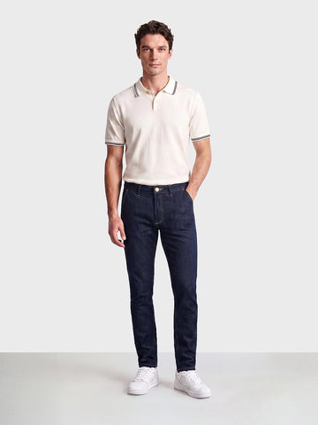 Men's Navy Blue Slim Fit Solid Casual Jeans