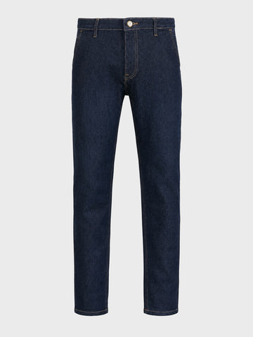 Men's Navy Blue Slim Fit Solid Casual Jeans