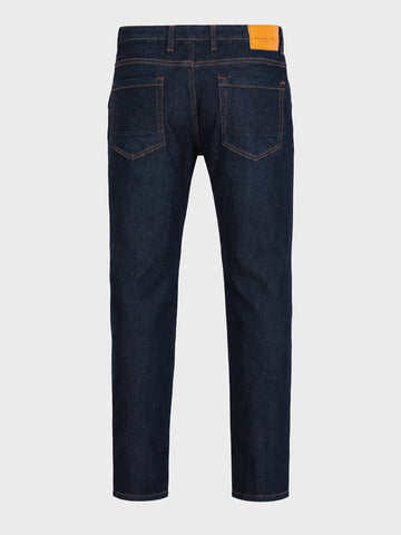 Men's Navy Blue Slim Fit Solid Casual Jeans