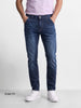 Men's Navy Slim Fit Solid Casual Jeans