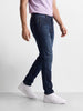 Men's Navy Slim Fit Solid Casual Jeans