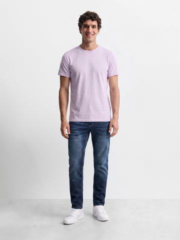 Men's Navy Slim Fit Solid Casual Jeans