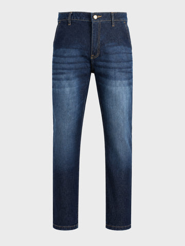 Men's Navy Slim Fit Solid Casual Jeans