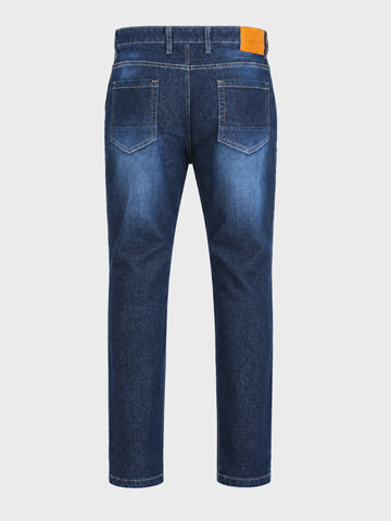 Men's Navy Slim Fit Solid Casual Jeans