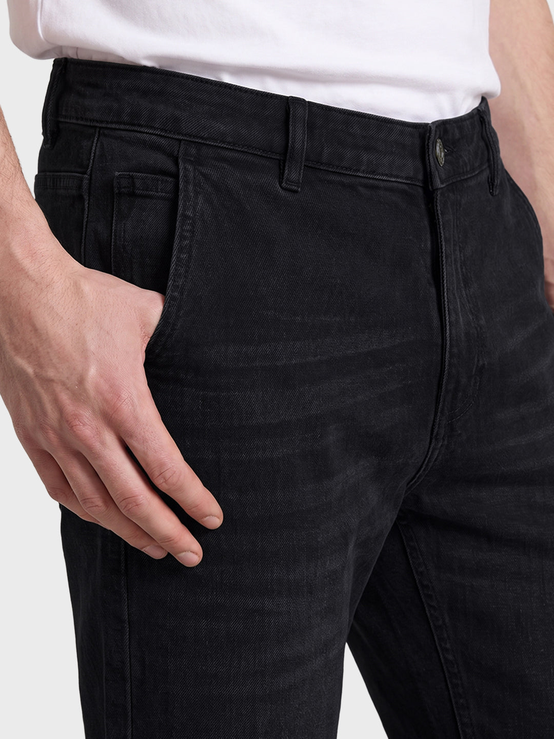 Men's Grey Slim Fit Solid Casual Jeans