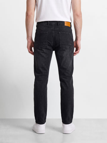 Men's Grey Slim Fit Solid Casual Jeans