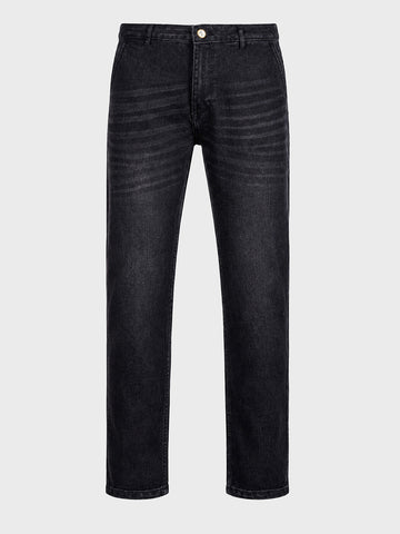 Men's Grey Slim Fit Solid Casual Jeans