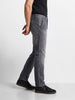 Men's Grey Slim Fit Solid Casual Jeans