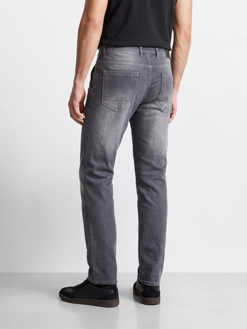 Men's Grey Slim Fit Solid Casual Jeans