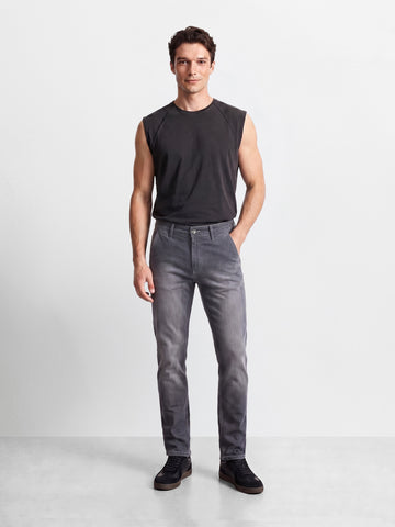 Men's Grey Slim Fit Solid Casual Jeans