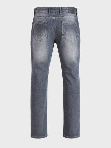 Men's Grey Slim Fit Solid Casual Jeans