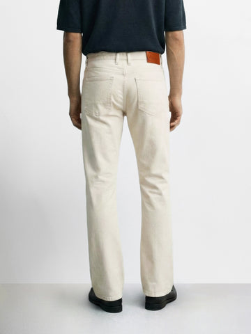 Men's White Bootcut Fit Casual Jeans