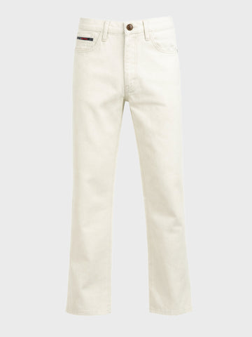 Men's White Bootcut Fit Casual Jeans