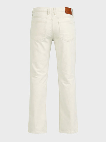 Men's White Bootcut Fit Casual Jeans
