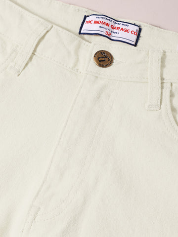 Men's White Bootcut Fit Casual Jeans