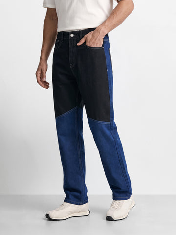 Men's Black Relaxed Fit Solid Casual Jeans