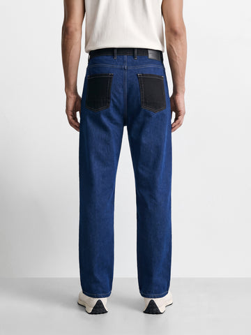 Men's Black Relaxed Fit Solid Casual Jeans