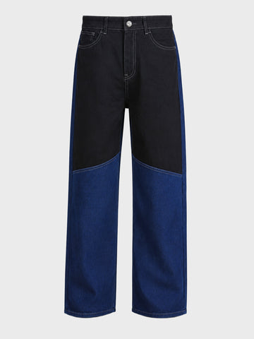 Men's Black Relaxed Fit Solid Casual Jeans