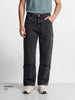 Men's Black Regular Fit Solid Utility Jeans