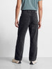 Men's Black Regular Fit Solid Utility Jeans