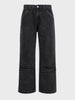Men's Black Regular Fit Solid Utility Jeans