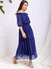 Shop Women's Textured Fit and Flare Offshoulder Tiered Dress Online.