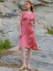 Shop Women's Pink Fit and Flare Solid V neck Pinafore Dress Online.