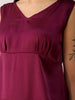 Shop Women's Purple Fit and Flare Solid V neck Pinafore Dress Online.