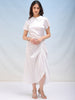 Shop Women's Solid Satin Ruched Asymmetric Dress Online.