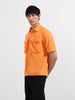 Men's Orange Relaxed Fit Street Solid Shirt
