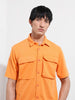 Men's Orange Relaxed Fit Street Solid Shirt