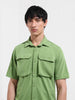 Men's Green Relaxed Fit Street Solid Shirt