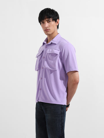 Men's Yellow Relaxed Fit Street Solid Shirt