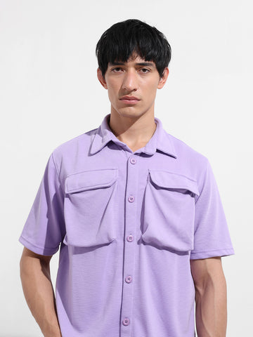 Men's Yellow Relaxed Fit Street Solid Shirt