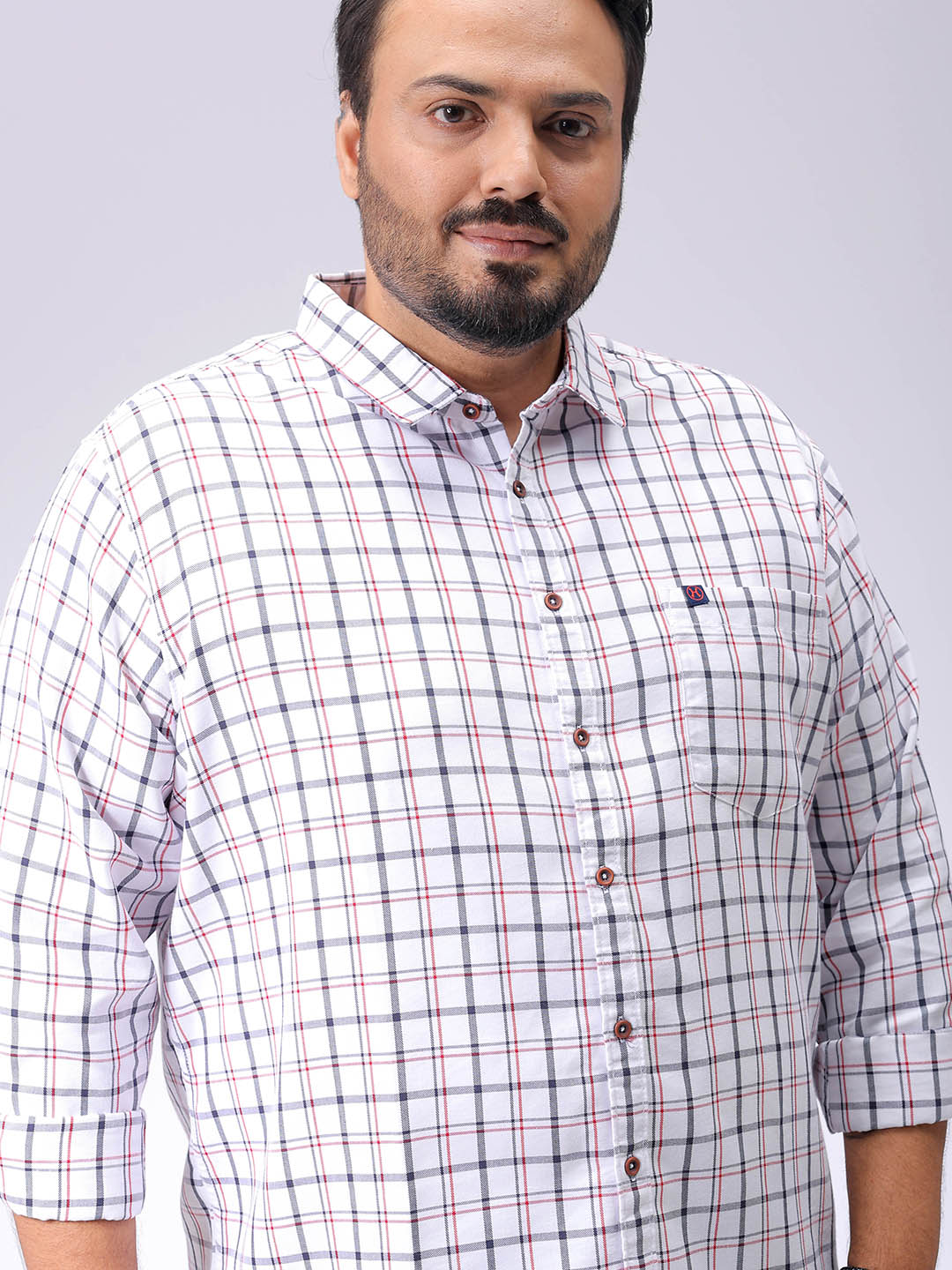 Men's Plus Size Checked Casual Shirt
