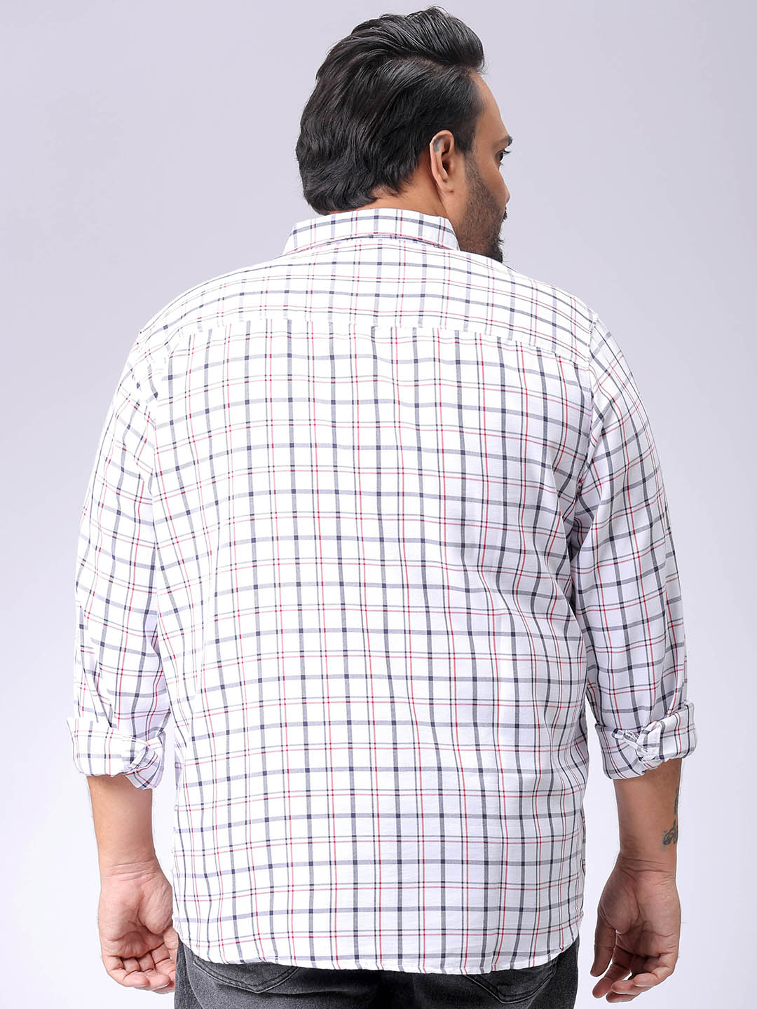 Men's Plus Size Checked Casual Shirt
