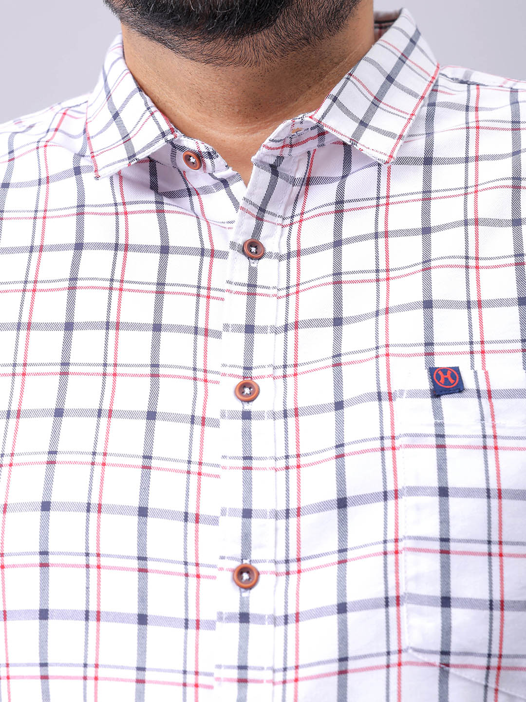 Men's Plus Size Checked Casual Shirt