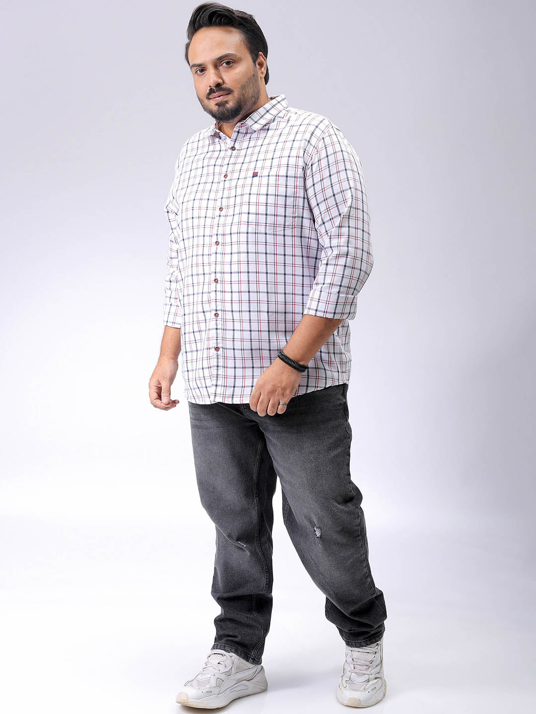 Men's Plus Size Checked Casual Shirt
