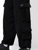 Men Wide Leg Fit Black Cargo