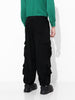 Men Wide Leg Fit Black Cargo