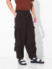 Men Wide Leg Fit Brown Cargo
