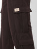 Men Wide Leg Fit Brown Cargo